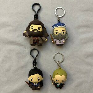 4 Harry Potter Collector's Keyrings and Bag Clips / Hagrid, Cho, Dumbledore